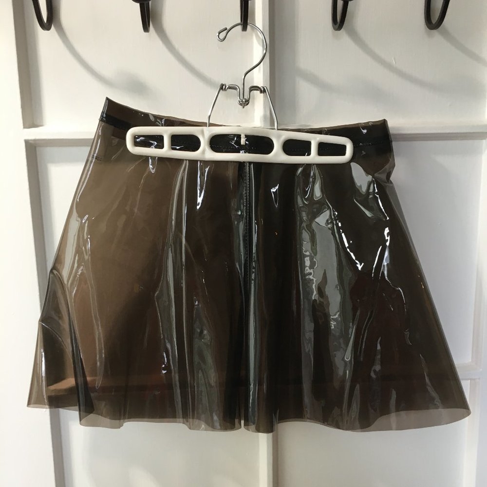 American Apparel - Black PVC high waisted skirt, small